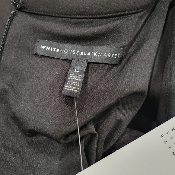 WHBM Pleated Sleeveless Black Midi Dress Size 12 - Picture 9 of 12